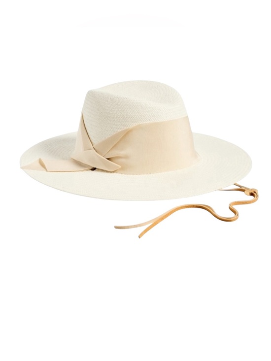 Veronica Beard Accessories - VERONICA BEARD x FREYA Gardenia White Cream Straw Field Hat Ribbon and Strap NWT